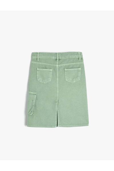 Koton 4SKG70013AD Cotton Girl's Skirt GREEN