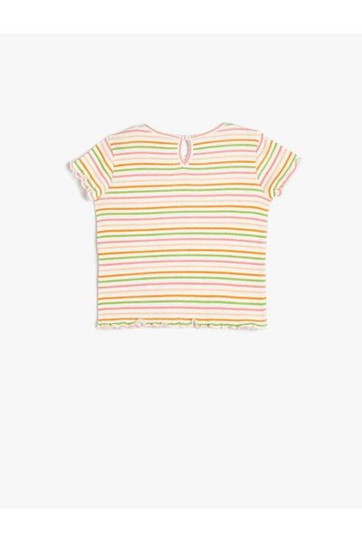 Koton 4SMG10018AK Koton Baby Girl T-shirt with White Stripes