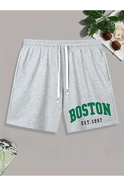 Let's Wear Σορτς με στάμπα Boston