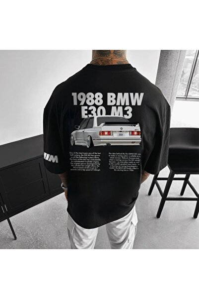 odinstreetart Μπλουζάκι BMW εμπριμέ μαύρο oversize χτενισμένο βαμβακερό