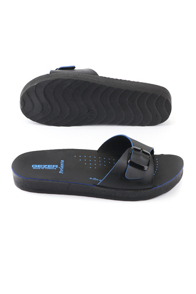 GEZER Yazlık Tek Toka Renkli Şerit Kadın Terlik