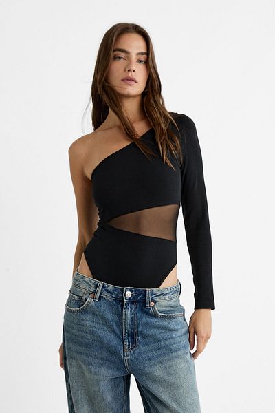 Stradivarius Transparent Detailed Asymmetrical Body