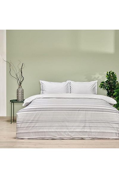 Taç Σετ Παπλωματοθήκη από βαμβάκι Natural Dreams Chain Grey Μονό