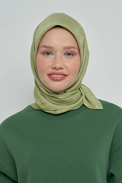 ED Scarf Pamuklu Eşarp Monogram Desen - Yeşil