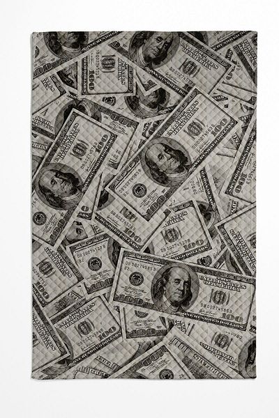3D ELSE HALI Double Decorative Bedspread - Money Dollar Pattern Printed Pique Set