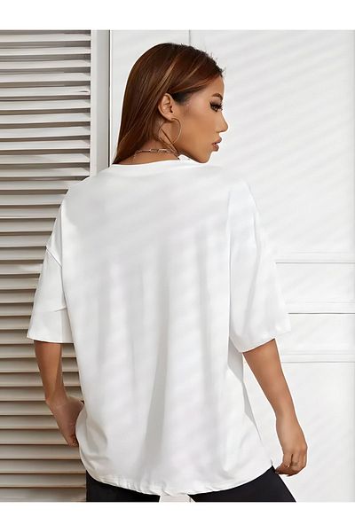 bellibone تي شيرت كبير الحجم مطبوع عليه جيتار