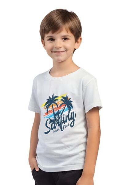 panios kids UNİSEXS  3LÜ YUVARLAK YAKA ÇOCUK BASKILI KISA KOLLU T-SHİRT