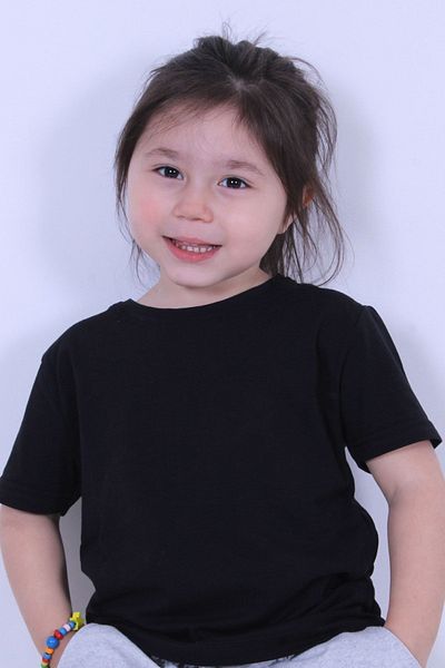 PANİO KİDS Tricou negru pentru fete, simplu, neimprimat