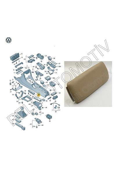 PELİTOTOMOTİV Armrest Cover for Audi A6 (2002-2005) (beige Leather) 4b0864245