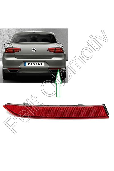 PELİTOTOMOTİV Passat B8 Bumper Reflector Right Exterior 3g0945106a