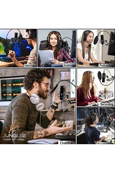 JUNGLEE Condenser Microphone Masaüstü Profesyonel Mikrofon Bm-700