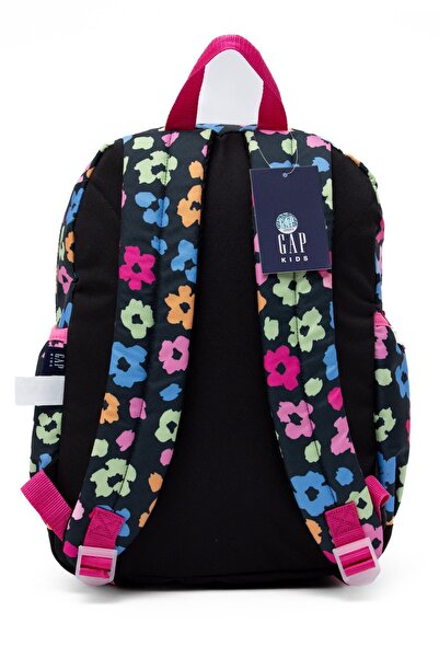 GAP 12795 Çiçek Desenli Pembe 3 Bölmeli Okul Çantası