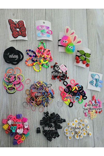 GÜLPEŞE Çocuk Tokası Süper Kutu 15 Bölmeli Set Kiraz, Papatya, Tavşan, Lastik Toka, Mandal Toka, Elsa Toka