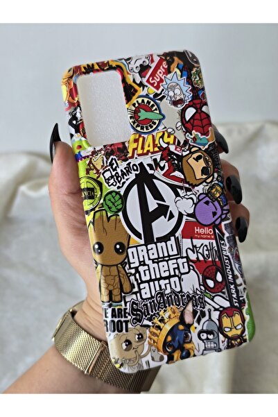 SUPER FRAME Oppo A16 / A55 Uyumlu Baskılı Şeffaf Telefon Kılıfı