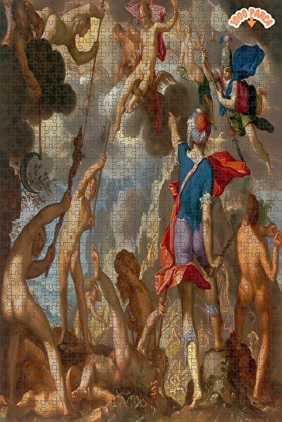 Teona Ahşap Tanrılar ve Devler Arasındaki Savaş Çift Katlı Çerçeveli Asılabil...