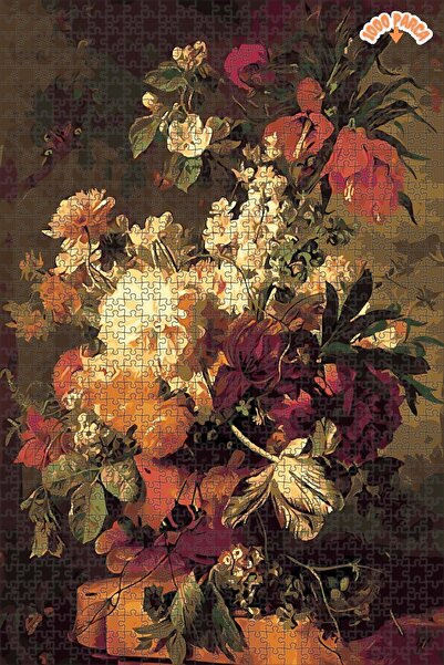 Teona Ahşap Vazoda Çiçekler - Jan Van Huysum Çift Katlı Çerçeveli Asılabilir ...