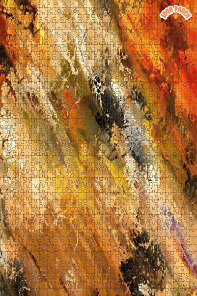 Teona Ahşap Soyut Renklerin Birleşimi Dekoratif Çift Katlı Çerçeveli Asılabil...