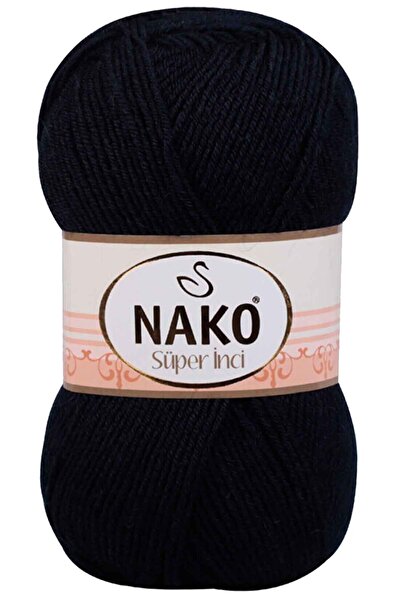 NAKO سوبر بيرل أسود محبوك يدويًا - 100 جرام 217