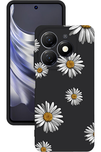 TECNO Spark GO 2024 Baskılı ve Kamera Korumalı Siyah Renk Silikon Kılıf