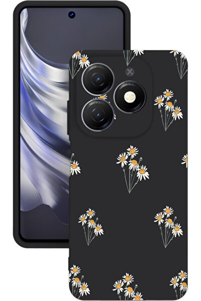 TECNO Spark GO 2024 Baskılı ve Kamera Korumalı Siyah Renk Silikon Kılıf