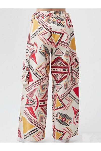 Escabel Girl's Ethnic Patterned Cargo Jeans