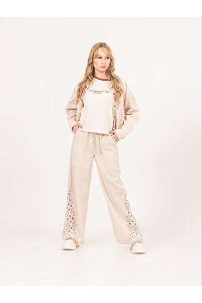 Zekids Broderie Fată Colorată - Pantaloni largi cu motive largi