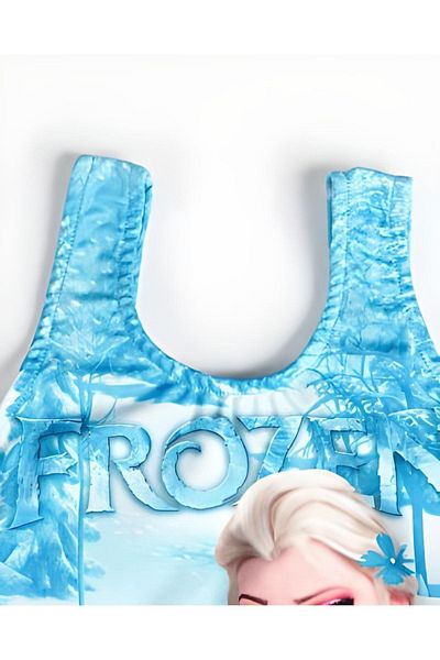 Gülersan Tekstil Girl's Swimsuit Frozen Digital Printed Sea Pool Swimsuit