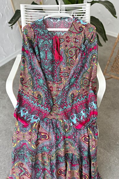 Poliyance Beste Fuşya Elbise