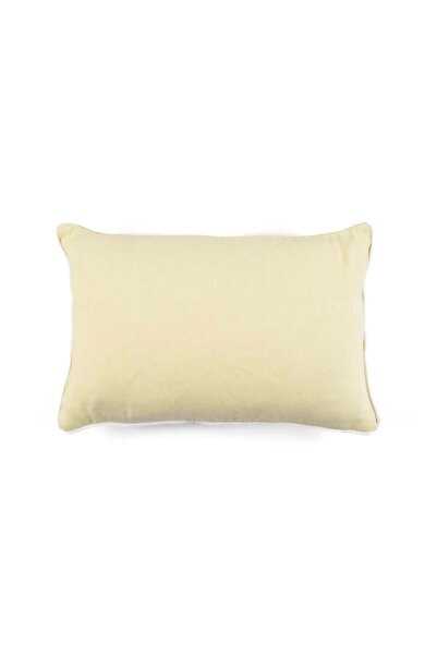 Vanelli Home Limon Sarı Kenarları Beyaz Kordonlu 35x55 cm Dikdörtgen Kırlent ...