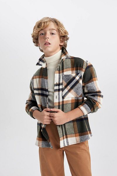 DeFacto Fiú flanel kockás oversize ing - hosszú ujjú W5266a623wn