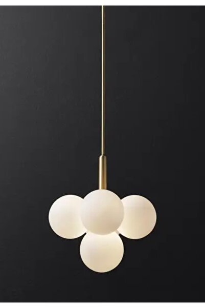 burenze Modern Avize Glop Balon Camlı Cloudy Avize Eskitme Gold Sarı Şık Görsellik Katar