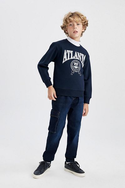 DeFacto Silná chlapecká mikina s potiskem – Crew Neck B2963a823wn