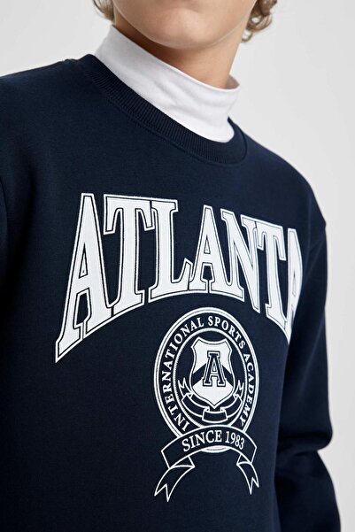 DeFacto Nyomtatott vastag pulóver fiúknak – bő nyakú B2963a823wn