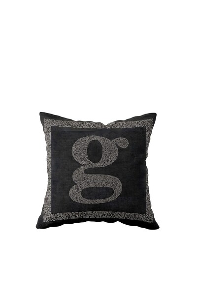 linazaitun Letter g Anthracite Floor Gray Framed Single Side Printed Hidden Z...