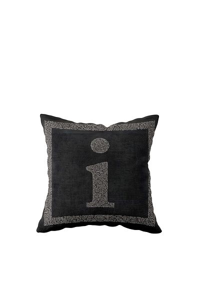 on the clouds Letter I Anthracite Floor Gray Framed Single Side Printed Decorative Pillow Case with Hidden Zipper