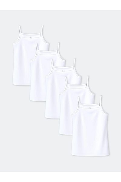 LC Waikiki LCW Kids Girl's Square Collar Undershirt 5-Piece