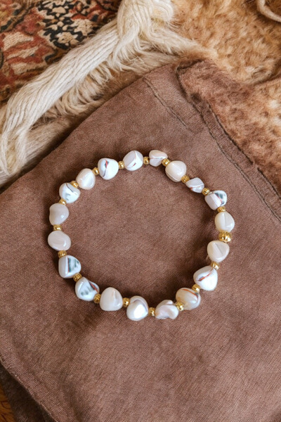 MGA DOĞAL TAŞ سوار من حجر اللؤلؤ الطبيعي - سوار دوريكا