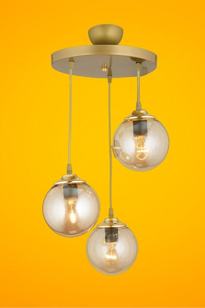 SONSUZ AYDINLATMA&AVİZE 3-Piece Antique Endless Pendant Tray - Glop Top Glass, Flat Downward Facing, Luxury Chandelier