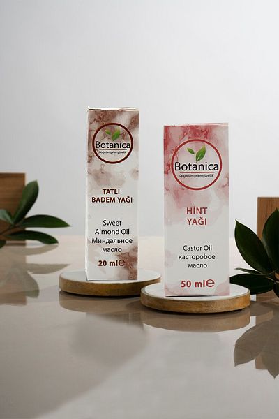 botanica 2-Piece Hair Care Set - Almond and Castor Oil 20ml+50ml Moisturizing Nutrition
