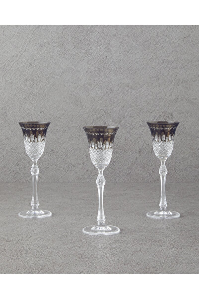 English Home Royal Cam 3'lü Kadeh 70 ml Füme