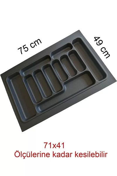 GörSeç 75x49 см държач за черпак - органайзер за чекмеджета, 75 см държач за лъжици (68x40 см E-образен разрез)