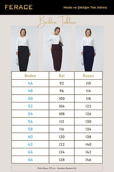 Ferace Women's Elastic Waist Large Size Skirt Lined Steel Knitted Fabric Navy Blue