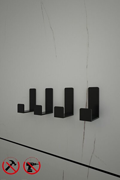 Alper Banyo 4 Adet Plastik Çok Amaçlı Pratik Yapışkanlı Kapı Arkası Bornoz Askılığı, Mutfak Banyo Askılığı