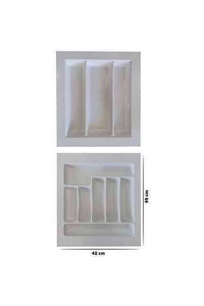 GörSeç 42x49 cm Organizer - Σετ 2 λευκών μαχαιροπήρουνων και μαχαιροπήρουνων (36x40 cm μπορεί να κοπεί σε Ε)