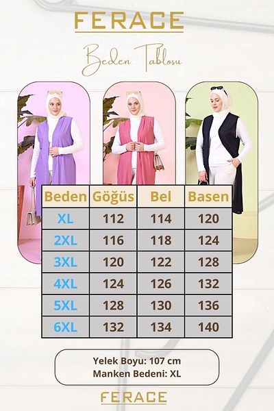 Ferace Large Size Hijab Vest - Mother, Tan