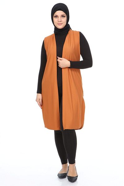 Ferace Large Size Hijab Vest - Mother, Tan