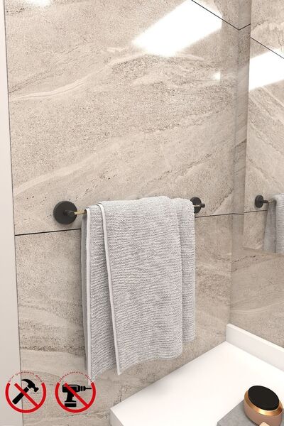 Alper Banyo Flos Altın Siyah Uzun Havluluk | Eko Model | 40 Cm | Yapışkanlı &...