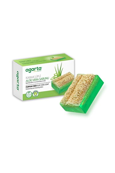 Agarta Doğal Kabak Lifli El Yapımı Aloe Vera Sabunu Arındırıcı Etkili 125 gr