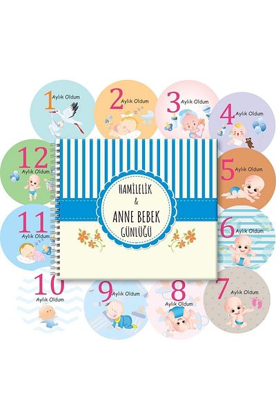 cabuk baskı Jurnal de sarcină și mamă pentru bebeluș - autocolant pentru ședințe foto pentru bebeluși