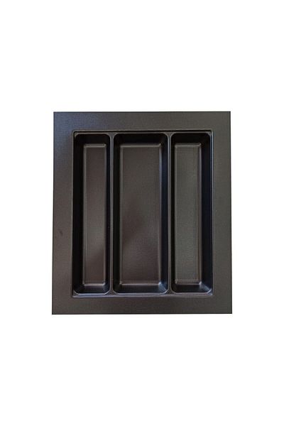 GörSeç 42x49 см Черно чекмедже - Органайзер за лъжици, 42 см поставка за черпак (33x40 см E-образен разрез)